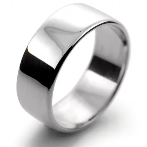 Slight or Soft Court Light -  8mm Palladium Wedding Rings Men's